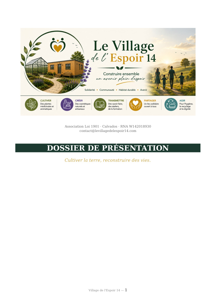 Vue de présentation du projet Le Village de l'Espoir 14